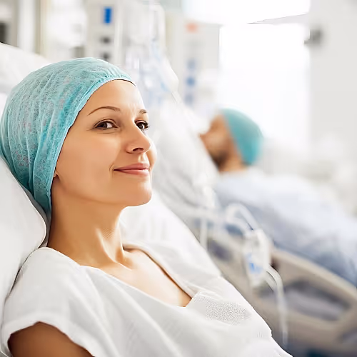 A patient receives IV therapy to support cancer recovery and prevention, with a focus on hydration and energy.