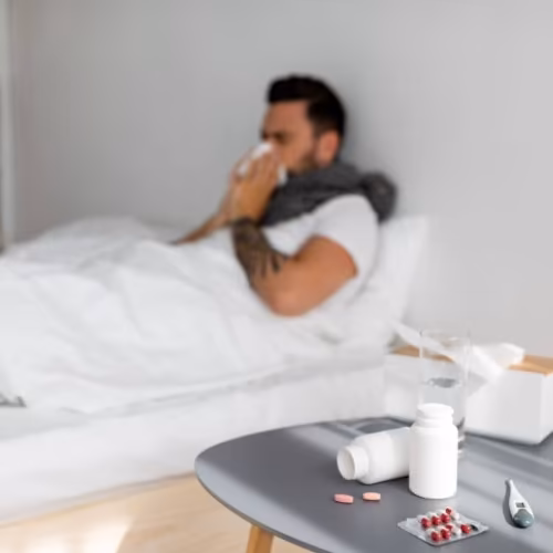 Vitamin C supplement on table