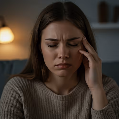 A person relaxing in a calm setting while receiving IV therapy to relieve headaches and migraines.