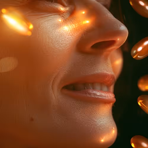 Client receiving hydration therapy in a comfortable lounge setting.